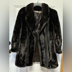 Vintage Faux Fur tissavel Coat Dubrowsky Peelbinder France size Medium